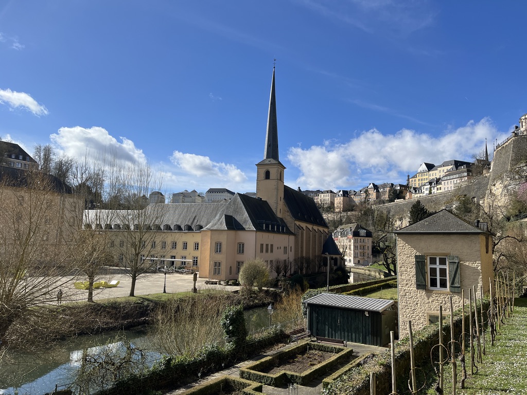The historic abbey complex in the Grund valley.